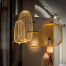 Foscarini Spokes 1/2 Suspension Pendant Light: Elegant White Birdcage Lamp for Dining Room