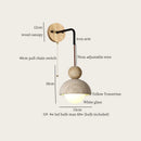 Ljojo LED Wall Sconce Lamp, Nordic Modern Design, Adjustable Yellow Travertine Light for Living Room