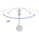 Ljojo 3W LED Wall Sconces Reading Lamp for Bedside Study, Adjustable Gooseneck Spotlight