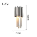 Ljojo Luxury Crystal LED Wall Light Gold Stainless Steel Bedroom Home Decor