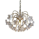 French Pastoral Antique Petal Luxury Glass Chandelier for Home - Retro Living Room Light by Ljojo