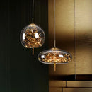 LED Amber Glass Pendant Lighting with Twinkling Stars by Ljojo - Achaotic Ceiling Decoration