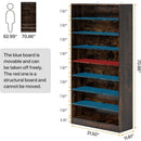 Ljojo™ 9-Tier Wood Shoe Storage Cabinet for 40-45 Pairs, 70.8'' Tall with Open Shelves