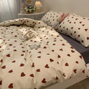 Ljojo Love Heart Bedding Set - Kid Adult Twin Full Queen Size Duvet Cover Pillowcase