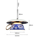 Blue Chinese Style Flower Cup Pendant Lights - Charming Kitchen and Dining Room Decor by Ljojo.