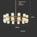 Ljojo Marble Copper LED Chandeliers: High-end Modern Gold Hanging Lamps for Home Decor