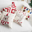 Embroidered Ljojo Joy Bear Christmas Cushion Cover Pillow Case Red Festive Decor