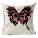 Ljojo Linen Butterfly Cushion Cover 45x45cm - Decorative Pillow Case for Sofa & Bed