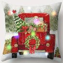 Ljojo LED Christmas Pillowcase with Truck Gifts & Tree Pattern