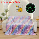 Ljojo Luminous Rainbow Unicorn Pegasus Star Flannel Blanket - Machine Washable Printing and Dyeing Blanket