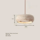 Natural Stone Pendant Lamp Minimalist Round LED Chandelier by Ljojo - Indoor Lighting Decor