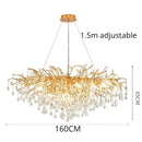 Gold Crystal Chandelier Modern Luxury for Dining Living Room - Ljojo