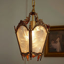 French-Style Retro Copper Glass Chandelier - Small Hanging Lamp by Ljojo