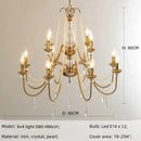 French Crystal Pearl Chandelier Luxe Foyer Pendant Light by Ljojo