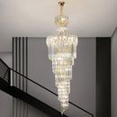 Ljojo Luxury Crystal Chandelier with Rotating Hollow Design for Duplex Villa Hall