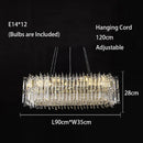 Ljojo Luxury Crystal Ceiling Chandelier LED Modern Chrome Hanging Lamps for Living Room Decor