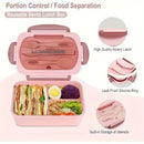 Ljojo 3-Compartment Lunch Box & Tableware Set for School Work Camping Bento Box