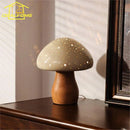 LED Mushroom Table Lamp Ceramic Wood Art Decor Desk Light - Ljojo
