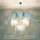 French Medieval Blue Glass Pendant Light Chandelier by Ljojo - Luxe Art Metal Round Lustre E14 Lighting