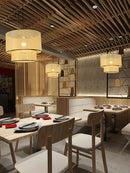Hand Knitted Bamboo E27 Pendant Light Chandelier for Kitchen by Ljojo