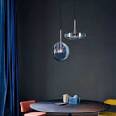 Ljojo Modern Dark Blue Glass Chandelier Pendant Light Nordic Design for Dining Room