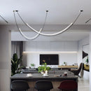 Nordic Line Black Chandelier: Modern LED Pendant Light for Dining Room by Ljojo