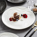 Ljojo Matte Ceramic Ripple Plate - Specialty Tableware for Snacks, Sushi, and Desserts