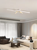 Ljojo LED Line Ceiling Lamp: Modern Black White Light for Various Rooms