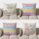Easter Bunny Pillow Cover with Flowers and Eggs - Ljojo