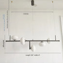 Ljojo Linear LED Glass Globe Pendant Light for Kitchen Dining Living Room