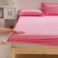 Ljojo 100% Cotton Fitted Sheet & Pillowcase Set, White, 180x200, 3Pcs