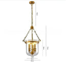 Modern Luxury LED Pendant Lights Polished Copper Chain Hanging Glass Jar Chandelier by Ljojo