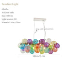 Nordic Color Glass Chandeliers - Art LED Pendant Lights for Bedroom Living Room by Ljojo