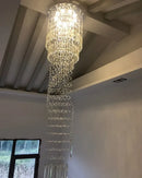Ljojo Luxury K9 Crystal Chandelier Modern LED Pendant Light for Staircase and Home Decor