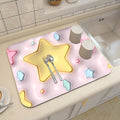 Ljojo 3D Visual Effect Drain Mat - Absorbent, Non-Slip, Anti-Mildew Kitchen Tableware Mat
