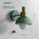 Nordic Modern Bedside LED Wall Lamp Wood Sconce Pull Chain Switch Home Decoration Lighting by Ljojo