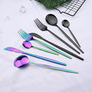 Ljojo 12-Piece Black Gold Stainless Steel Cutlery Set for Parties and Kitchens