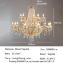 French Luxury Candle K9 Crystal Chandeliers Lights for Living Room by Ljojo