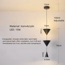 LED Pendant Light Modern Metal Bedroom Hanging Lamp by Ljojo - White Black Atmosphere Lighting