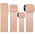 Ljojo 24-Piece Black Stainless Steel Cutlery Set Flatware Tableware Silverware Kit