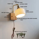 Ljojo LED Wall Light Mirror Ceramic Glass Wood Decor Home Lighting