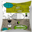 Colorful Blocks Geometric Abstract Pattern Cushion Cover by Ljojo