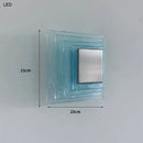 Ljojo Medieval Style Glacier Blue Glass Square Wall Lamp for Living Room and Bedroom