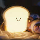 Cartoon Toast Bread LED Night Light Touch Sensor USB Rechargeable Mobile Phone Holder Ljojo