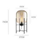 Nordic Style Smoke-Gray Glass Floor Lamp Industrial Indoor Lighting for Living Room Bedroom by Ljojo