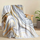 Ljojo Marble Flannel Blanket: Elegant, Cozy Sofa Throw for All Seasons