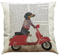 Dachshund Linen Pillowcase 45*45cm by Ljojo: Cozy Decor for Car, Bedroom, Sofa & Kids