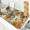Ljojo Leopard Print Dish Drying Mat