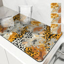 Ljojo Leopard Print Dish Drying Mat