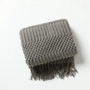 Ljojo Luxury Caramel Knitted Throw Blanket with Wave Tassels